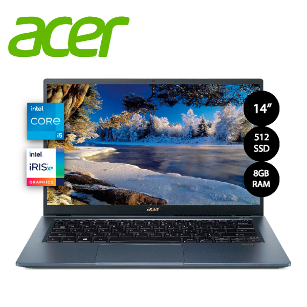 LAPTOP ACER SWIFT 3X SF314 CORE I5-1135G7/ 8GB/ 512GB SSD/ INTEL IRIS/ 14″FHD/ WIN11
